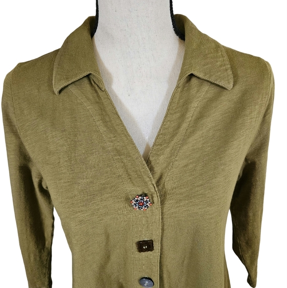 Soft Surroundings 3 Quarter Inch Sleeves Tunic Top, NWOT, Green, Small - Picture 2 of 12